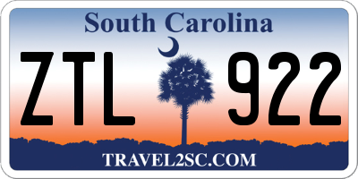 SC license plate ZTL922