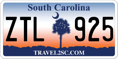 SC license plate ZTL925