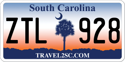 SC license plate ZTL928