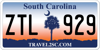 SC license plate ZTL929