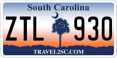 SC license plate ZTL930