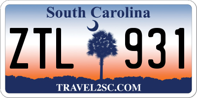 SC license plate ZTL931