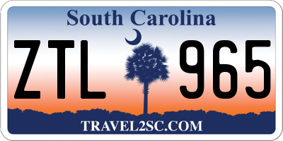 SC license plate ZTL965