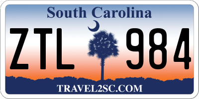 SC license plate ZTL984