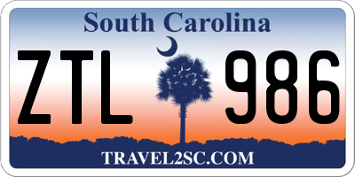 SC license plate ZTL986