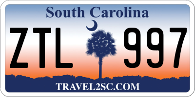 SC license plate ZTL997