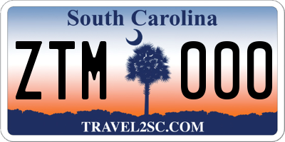 SC license plate ZTM000