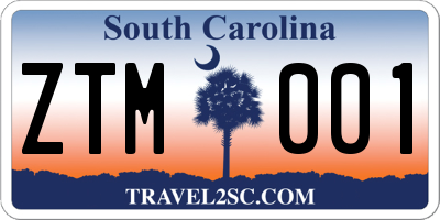 SC license plate ZTM001