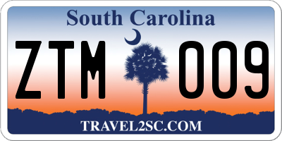 SC license plate ZTM009