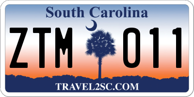 SC license plate ZTM011