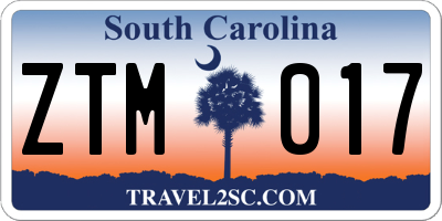 SC license plate ZTM017