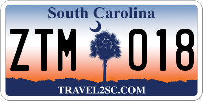 SC license plate ZTM018
