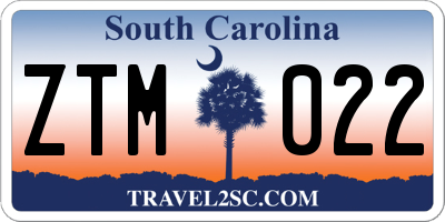 SC license plate ZTM022
