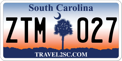 SC license plate ZTM027