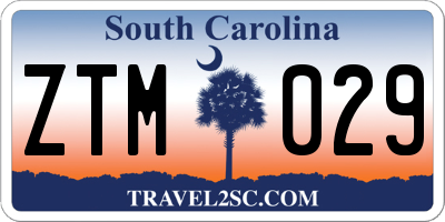 SC license plate ZTM029
