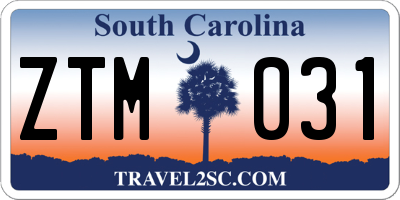 SC license plate ZTM031