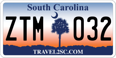 SC license plate ZTM032