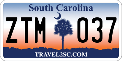 SC license plate ZTM037