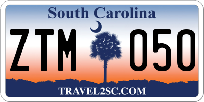 SC license plate ZTM050