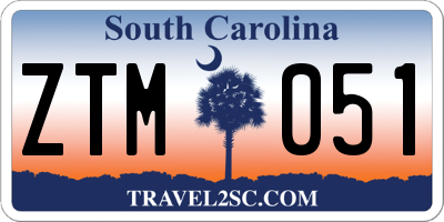 SC license plate ZTM051