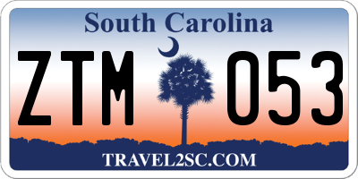SC license plate ZTM053