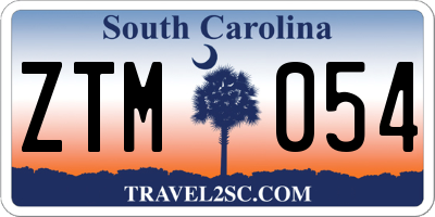 SC license plate ZTM054