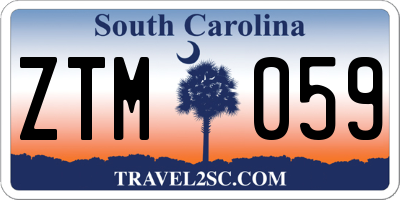 SC license plate ZTM059