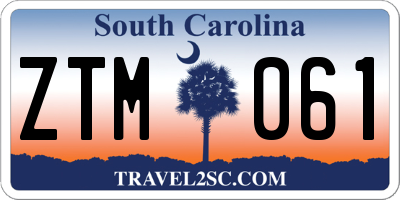 SC license plate ZTM061