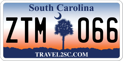SC license plate ZTM066