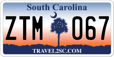 SC license plate ZTM067