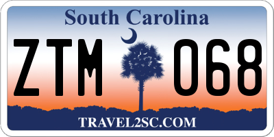 SC license plate ZTM068