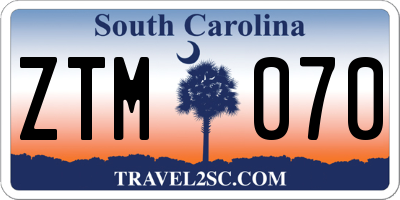 SC license plate ZTM070