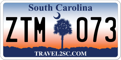 SC license plate ZTM073