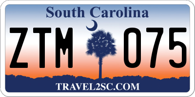 SC license plate ZTM075