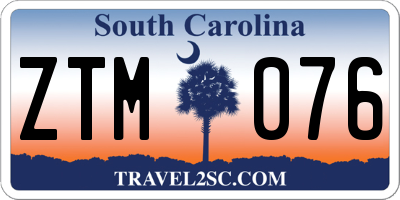 SC license plate ZTM076