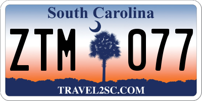 SC license plate ZTM077