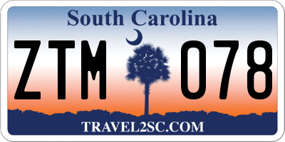 SC license plate ZTM078