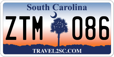 SC license plate ZTM086