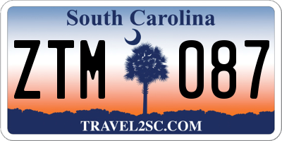 SC license plate ZTM087