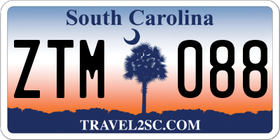 SC license plate ZTM088