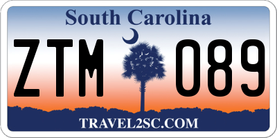 SC license plate ZTM089