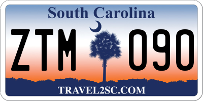 SC license plate ZTM090