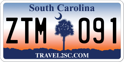 SC license plate ZTM091