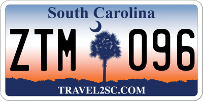 SC license plate ZTM096