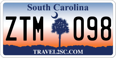SC license plate ZTM098
