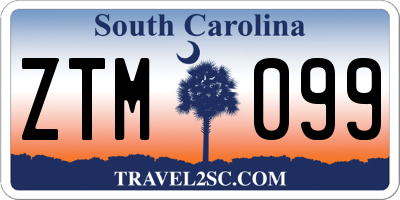 SC license plate ZTM099