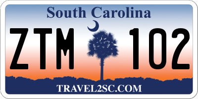 SC license plate ZTM102