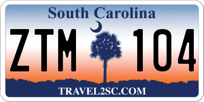 SC license plate ZTM104