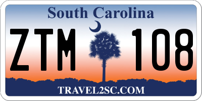 SC license plate ZTM108