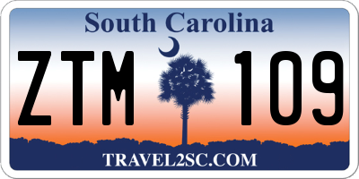 SC license plate ZTM109